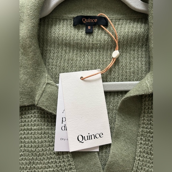 NWT Quince Baby Alpaca Sage Waffle V-Neck Women's Sweater - Picture 3 of 5